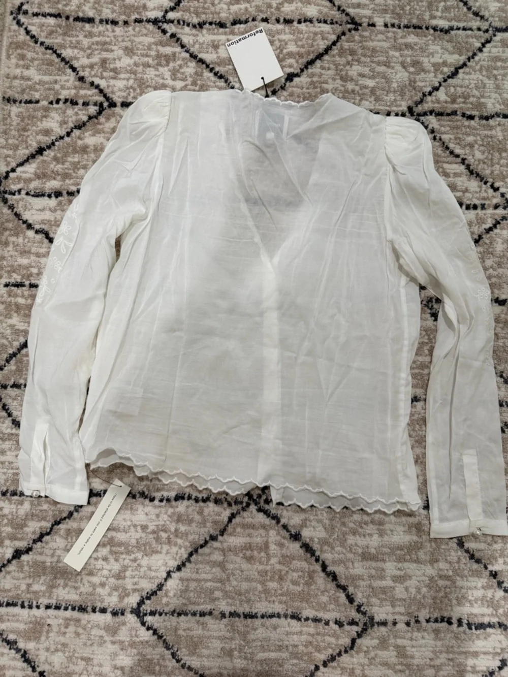 Reformation White Hemsley Top